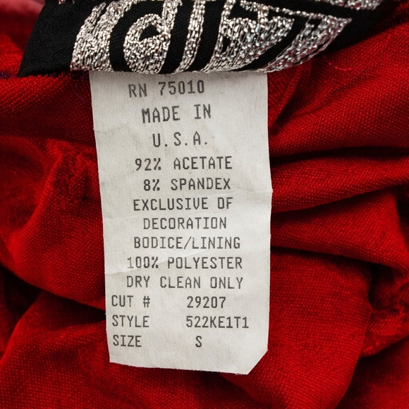 VINTAGE City Triangles Red Glitter Evening Gown – Size Small - Picture 5 of 8